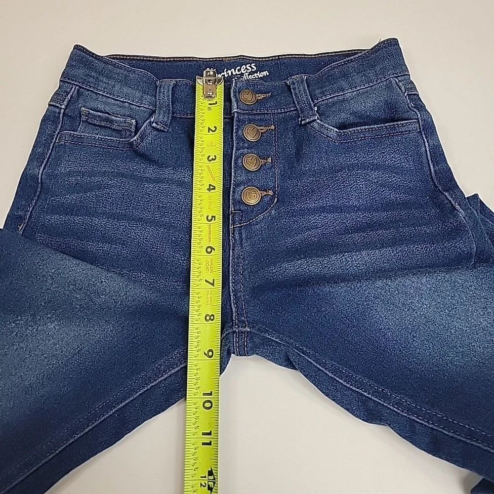 Princess Collection Button-Fly Jeans Child Size 8‎ Stretch Straight Leg Tappered